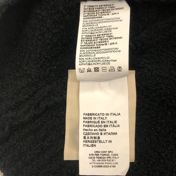 Pinko XS (up to XL) Realgar Cardigan Black w Red Green Cherry 🍒 Logo Design back - Picture 11 of 14